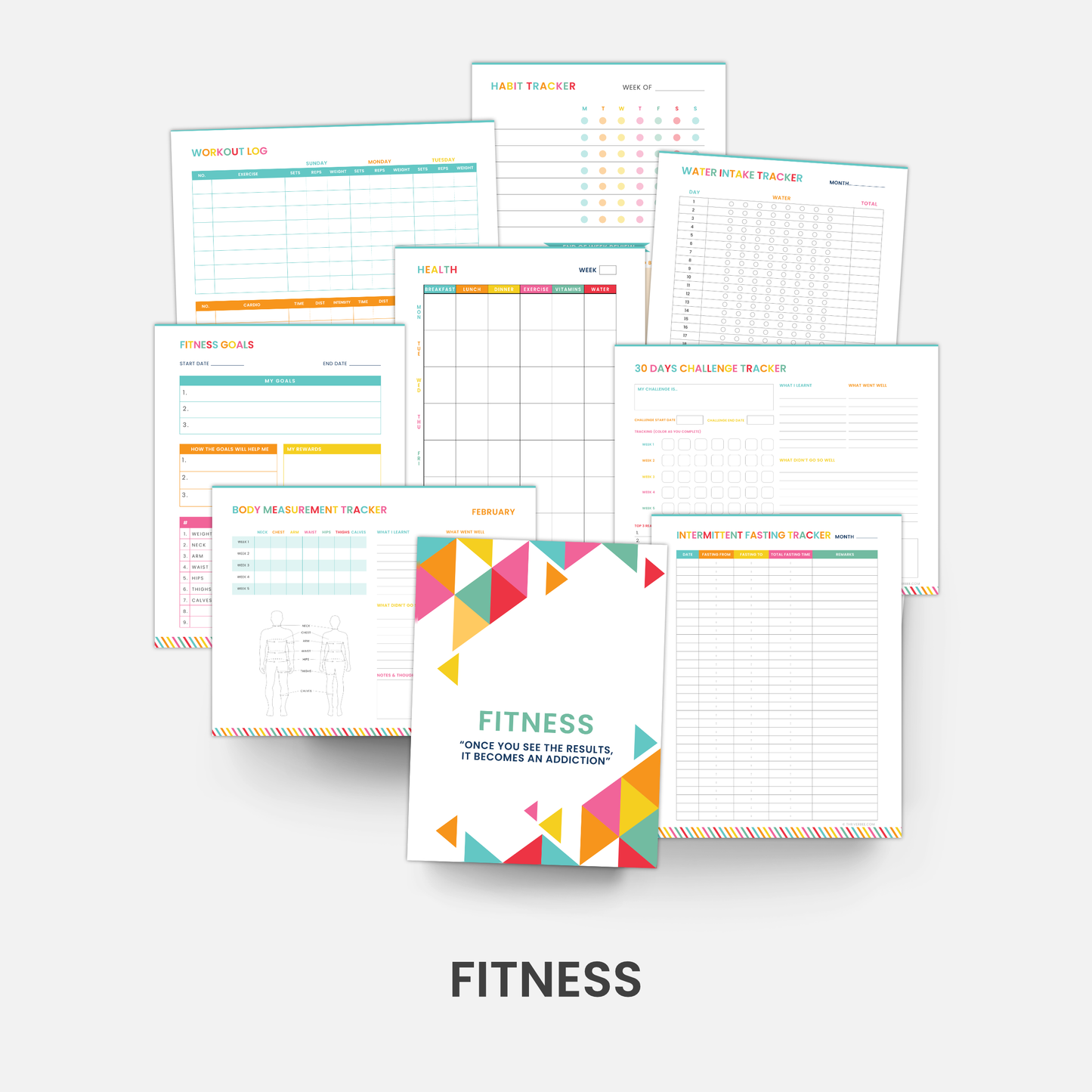 Fitness and Wellness Binder {60+ Pages}